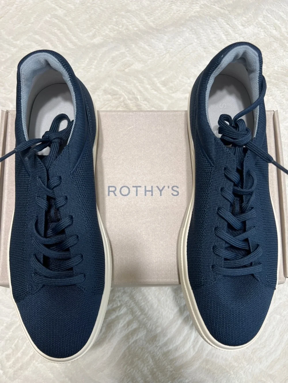 Rothy’s Men’s RS01 Sneaker Navy Blue Size 11.5 NIB Sustainable Knit Lace Up